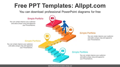 3D Stairs Climbing PowerPoint Diagram Template
