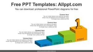 3D Terraced Podium PowerPoint Diagram