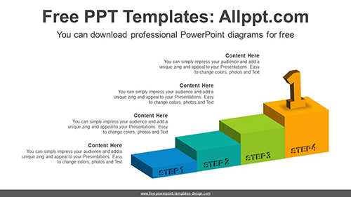 3D Terraced Podium PowerPoint Diagram