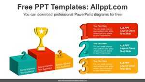 3D Terraced Podium PPT Diagram