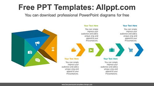 3D Triangle Combination Cube PPT Diagram