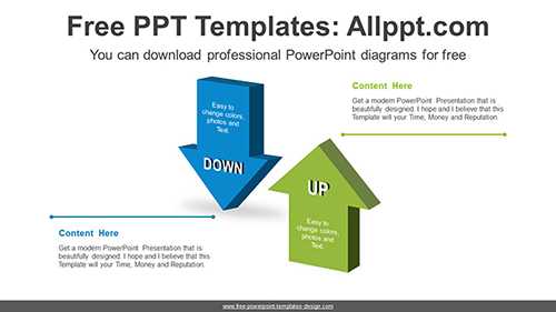 3D Up-Down Arrows PowerPoint Diagram