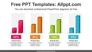 3D Vertical Bar Chart PowerPoint Diagram
