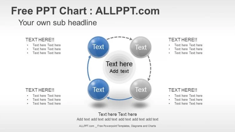 4 Circle Process PPT Diagram