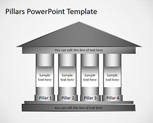 4 Column Pillars PowerPoint Template