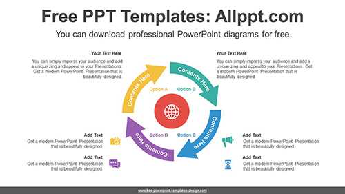 4-Curved Arrow Progress PowerPoint Diagram