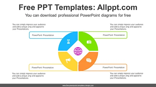4-Divided Circle PowerPoint Diagram