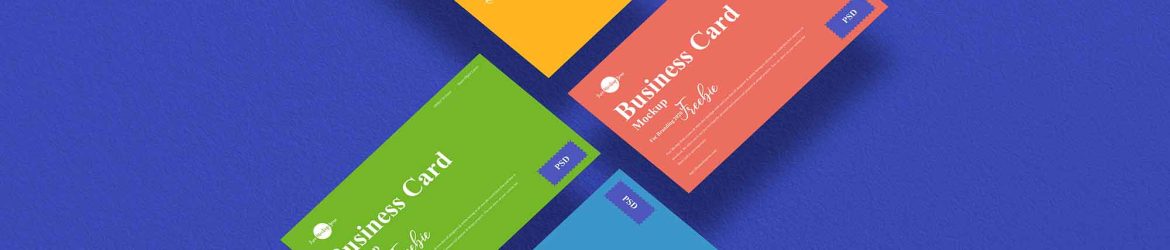4 Floating Branding Business Card Mockup (PSD)