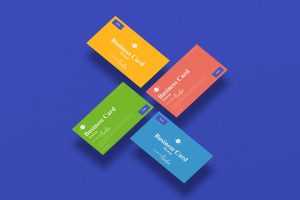 4 Floating Branding Business Card Mockup (PSD)