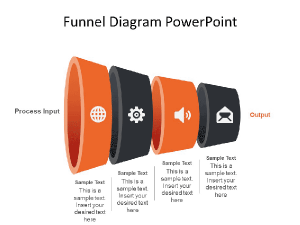 4 Level Horizontal Funnel PowerPoint Template