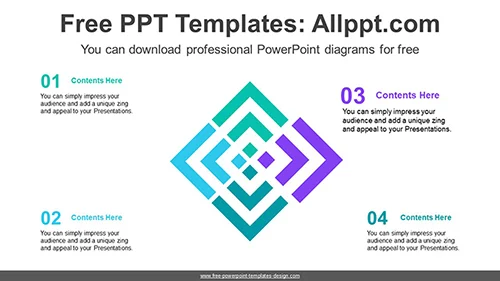 4-Options Rhombus Diagram Template