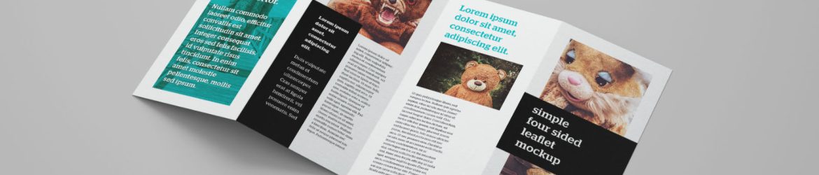 4 Panel Leaflet Brochure Mockup
