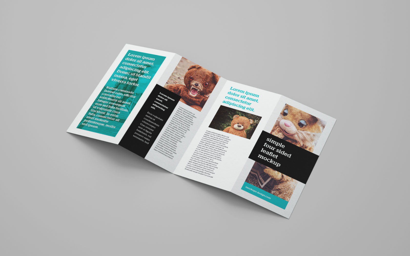 4 Panel Leaflet Brochure Mockup