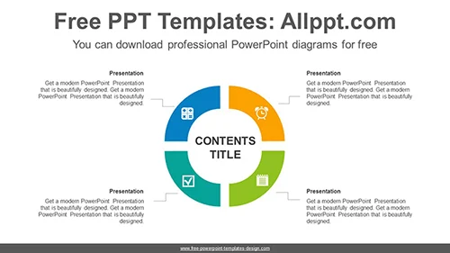 4-part circle ring PowerPoint Diagram Template