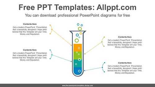 4-Parts Test Tube PowerPoint Diagram
