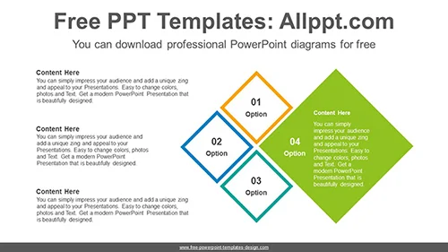 4 rhombic combinations PowerPoint Diagram Template