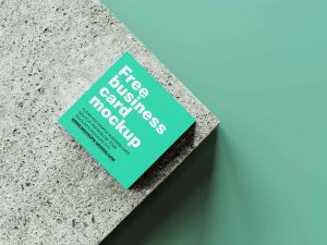4 Square Business Card Mockups
