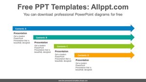 4 stacked horizontal arrows PowerPoint Diagram Template