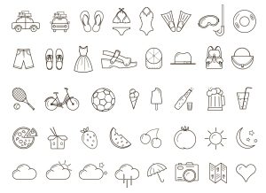40 Free Summer Icons (PSD - AI)