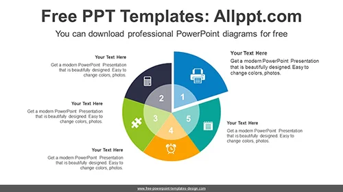 5-Divided Circle PowerPoint Diagram