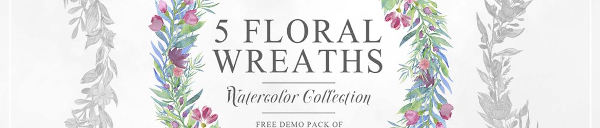 5 Free Unique Floral Wreaths (PNG)