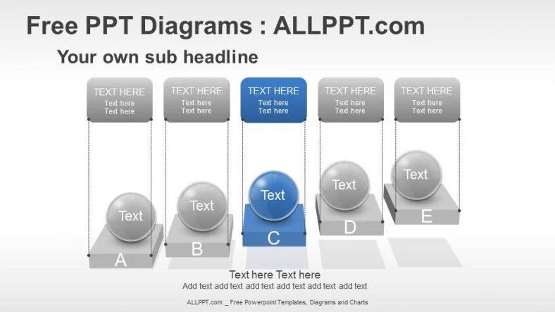 5 Spheres Stair PPT Diagrams