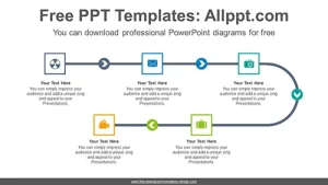 5-step linear flow PowerPoint Diagram Template