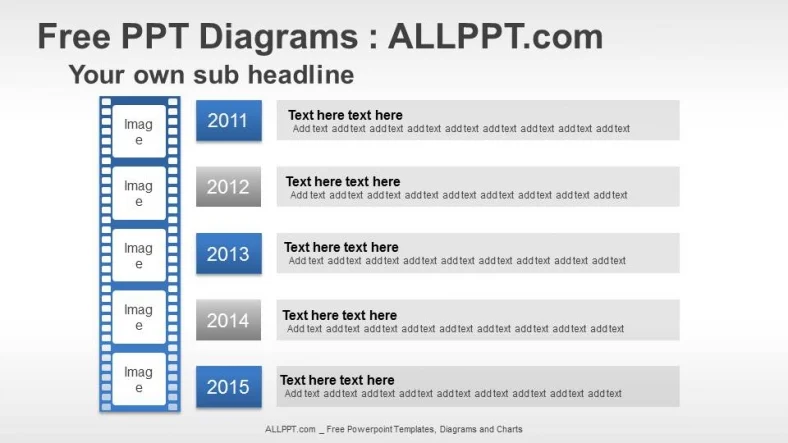 5 Years Film Timeline PPT Diagrams