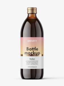 500 ml pharmacy bottle mockup / amber