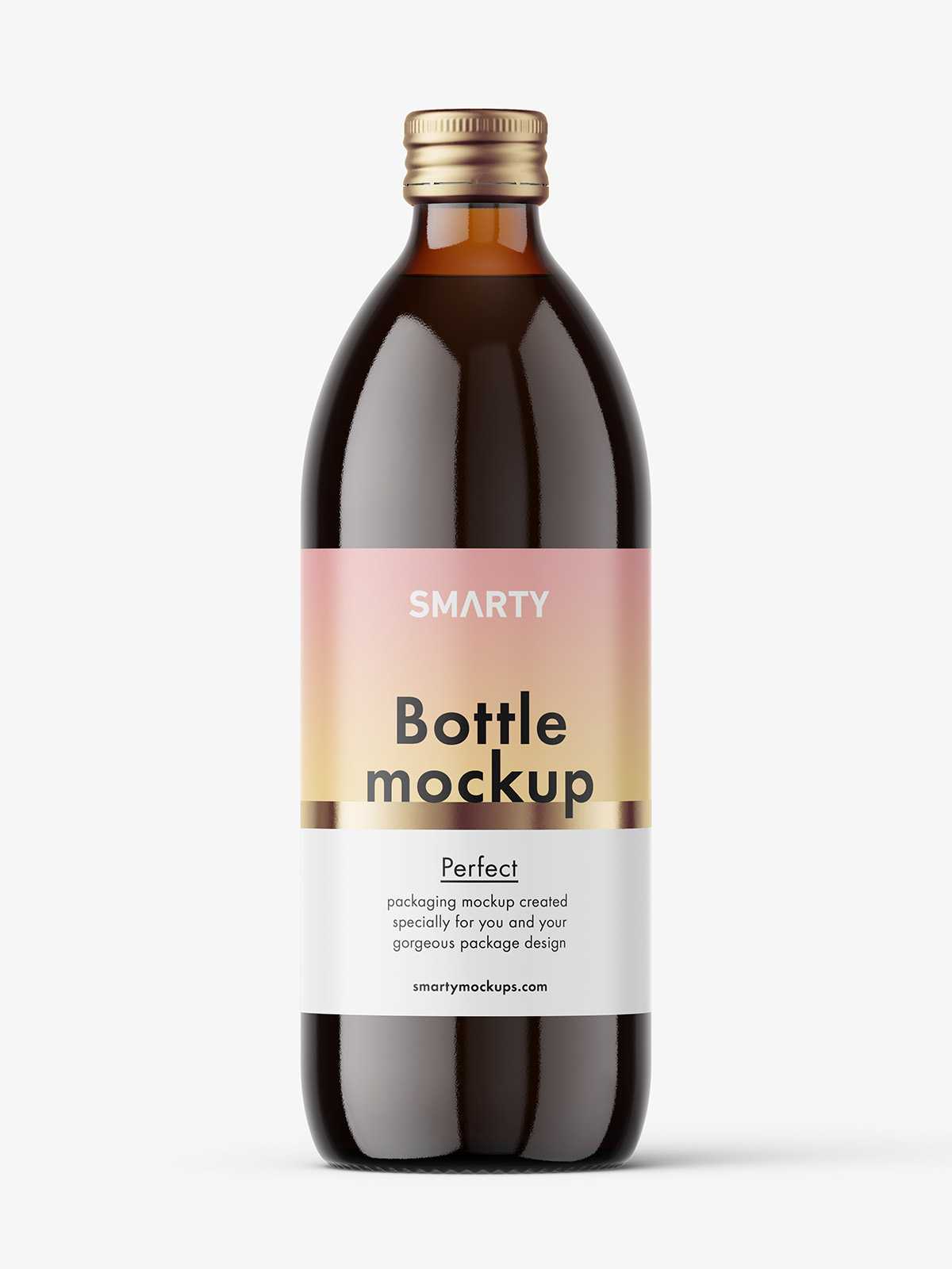 500 ml pharmacy bottle mockup / amber