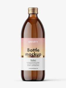 500 ml pharmacy bottle mockup / amber