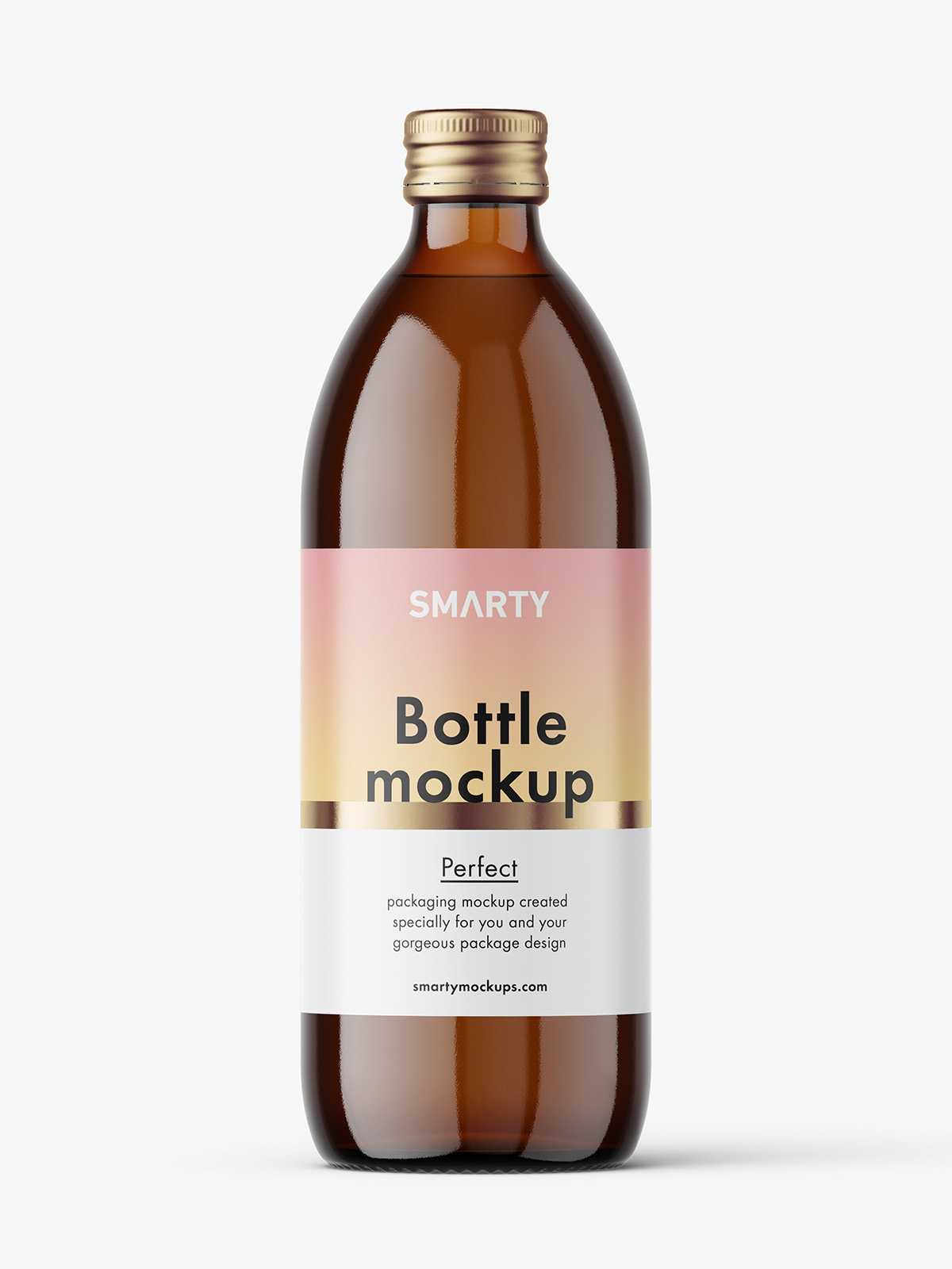 500 ml pharmacy bottle mockup / amber