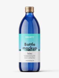 500 ml pharmacy bottle mockup / blue