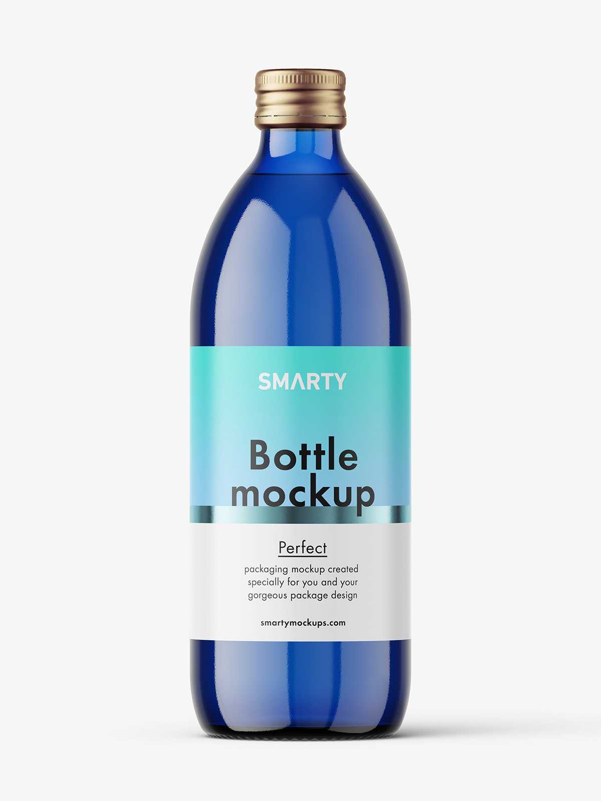 500 ml pharmacy bottle mockup / blue