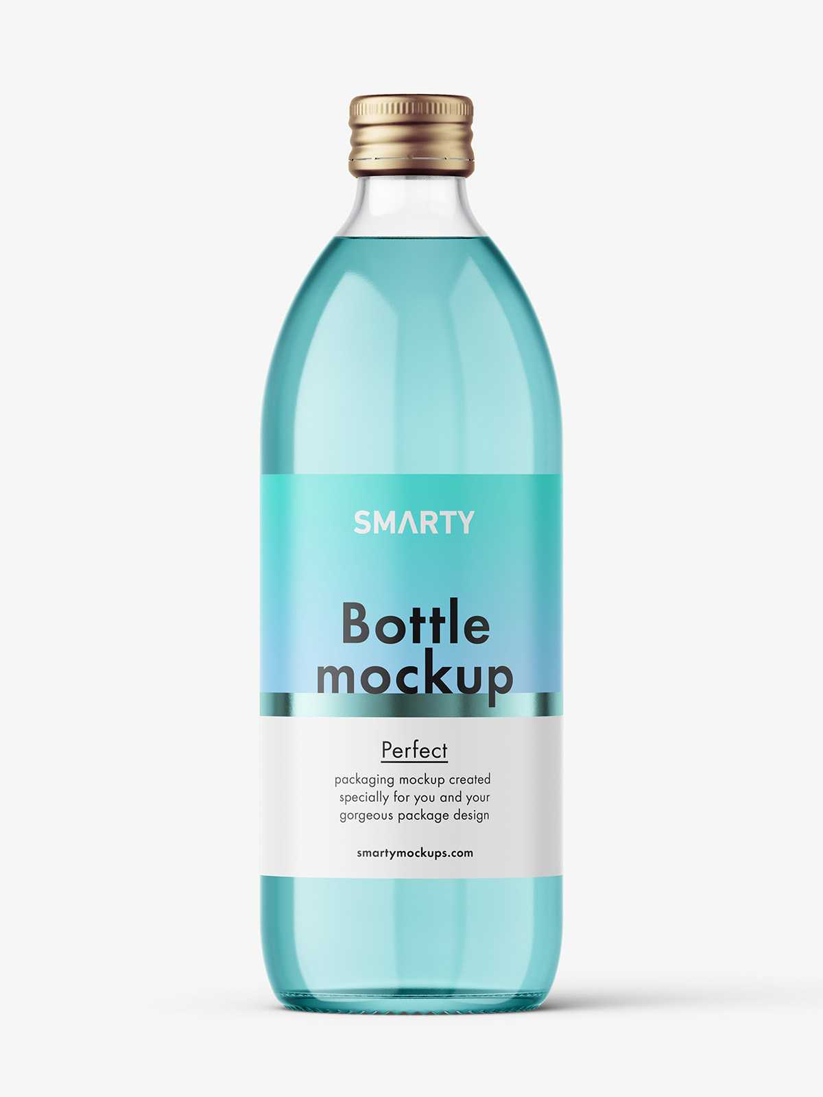 500 ml pharmacy bottle mockup / clear