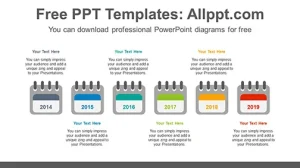 6 calendars PowerPoint Diagram Template