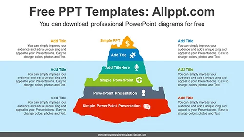 6 Divided Iceberg PowerPoint Diagram