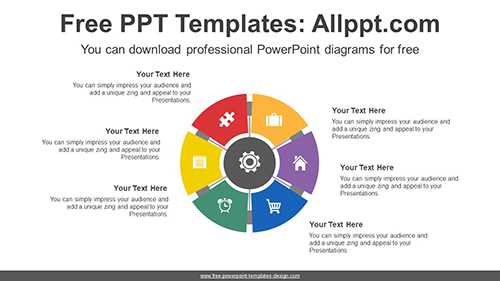 6-Division Radial Doughnut PPT Diagram