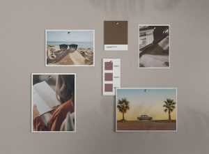 6 Items Mood Board Mockup (PSD)