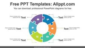 6-Piece Doughnut Puzzle PowerPoint Diagram Template