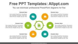 6 radial circles PowerPoint Diagram Template