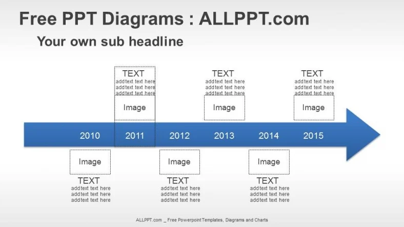 6 Years Arrow Timeline PPT Diagrams