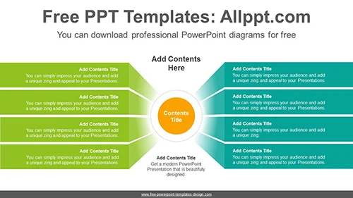 8 bent banners PowerPoint Diagram Template