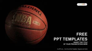 A basketball with a dark background PowerPoint Templates