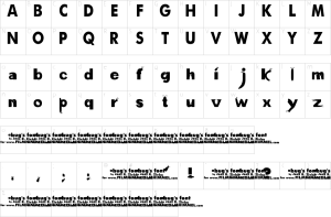 Mapa de caracteres da fonte A Bugs Life Font