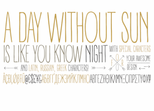 A DAY WITHOUT SUN Font