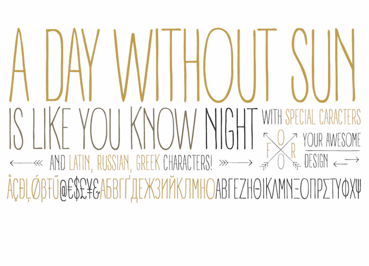 A DAY WITHOUT SUN Font