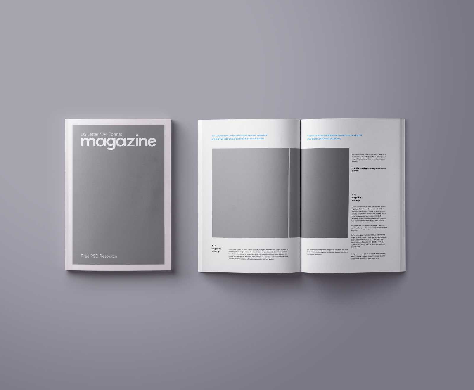 A4 and US Letter Magazine Mockup (PSD)