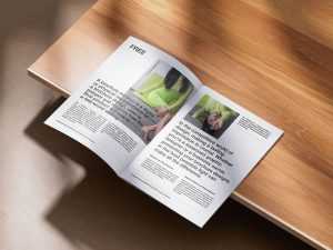 A4 brochure on wood mockup - Instant Download