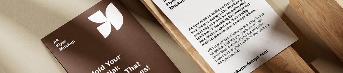 A4 flyer on wood mockup - Instant Download